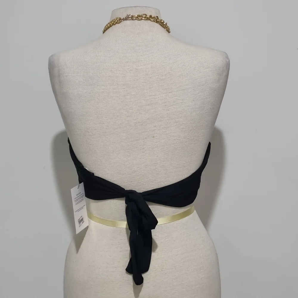 Glassons, black crop with gold chain halter size 10 - Picture 3 of 8